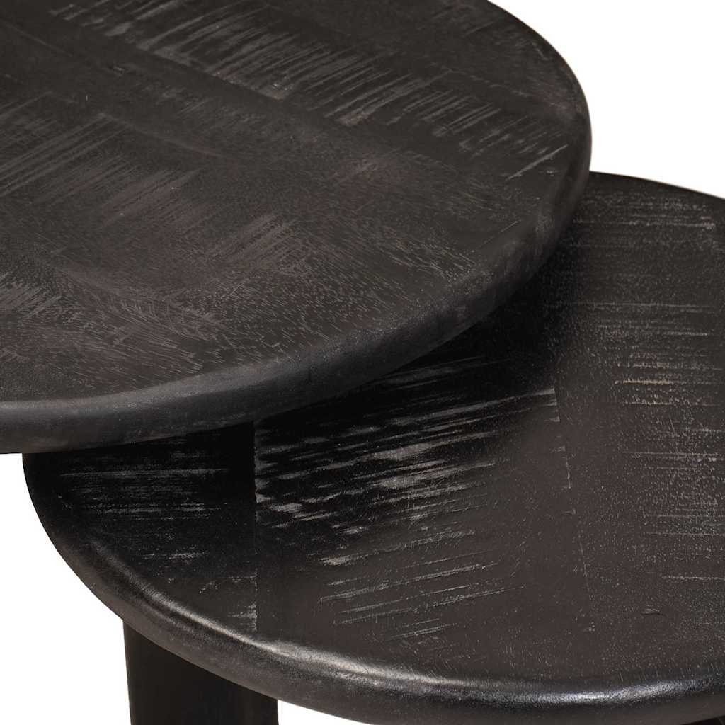 vidaXL Τραπεζάκια Καφέ Στερεών 2 pcs Λευκό Στερεό ξύλο μάνγκο