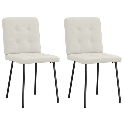 vidaXL Καρέκλες Τραπεζαρίας 2 τεμ. Κρεμ Βελούδινες