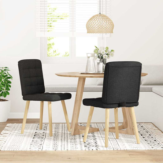 vidaXL Καρέκλες Τραπεζαρίας 2 τεμ. Μαύρες Υφασμάτινες