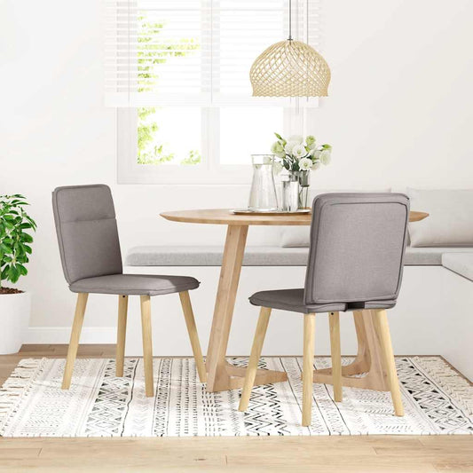 vidaXL Πολυθρόνες Τραπεζαρίας 2 τεμ. Taupe Υφασμάτινες