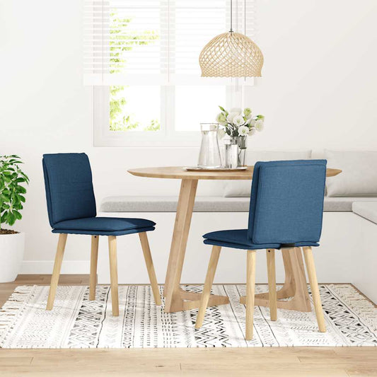 vidaXL Καρέκλες Τραπεζαρίας 2 τεμ. Μπλε Υφασμάτινες