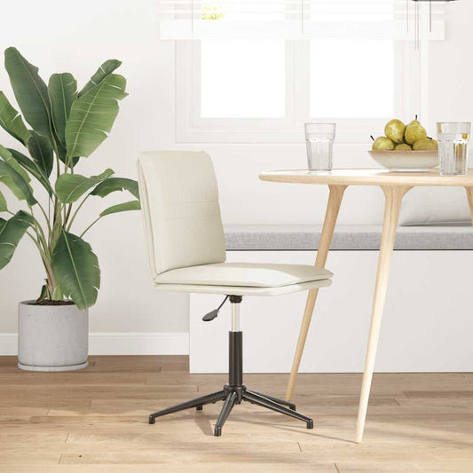 vidaXL Καρέκλα Τραπεζαρίας Κρεμ Βελούδινη