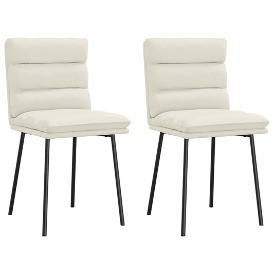 vidaXL Καρέκλες Τραπεζαρίας 2 τεμ. Κρεμ Βελούδινες