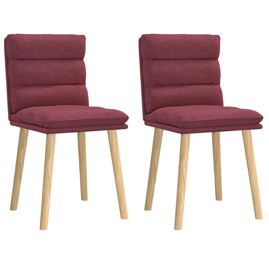 vidaXL Καρέκλες Τραπεζαρίας 2 τεμ. Μπορντό Υφασμάτινες