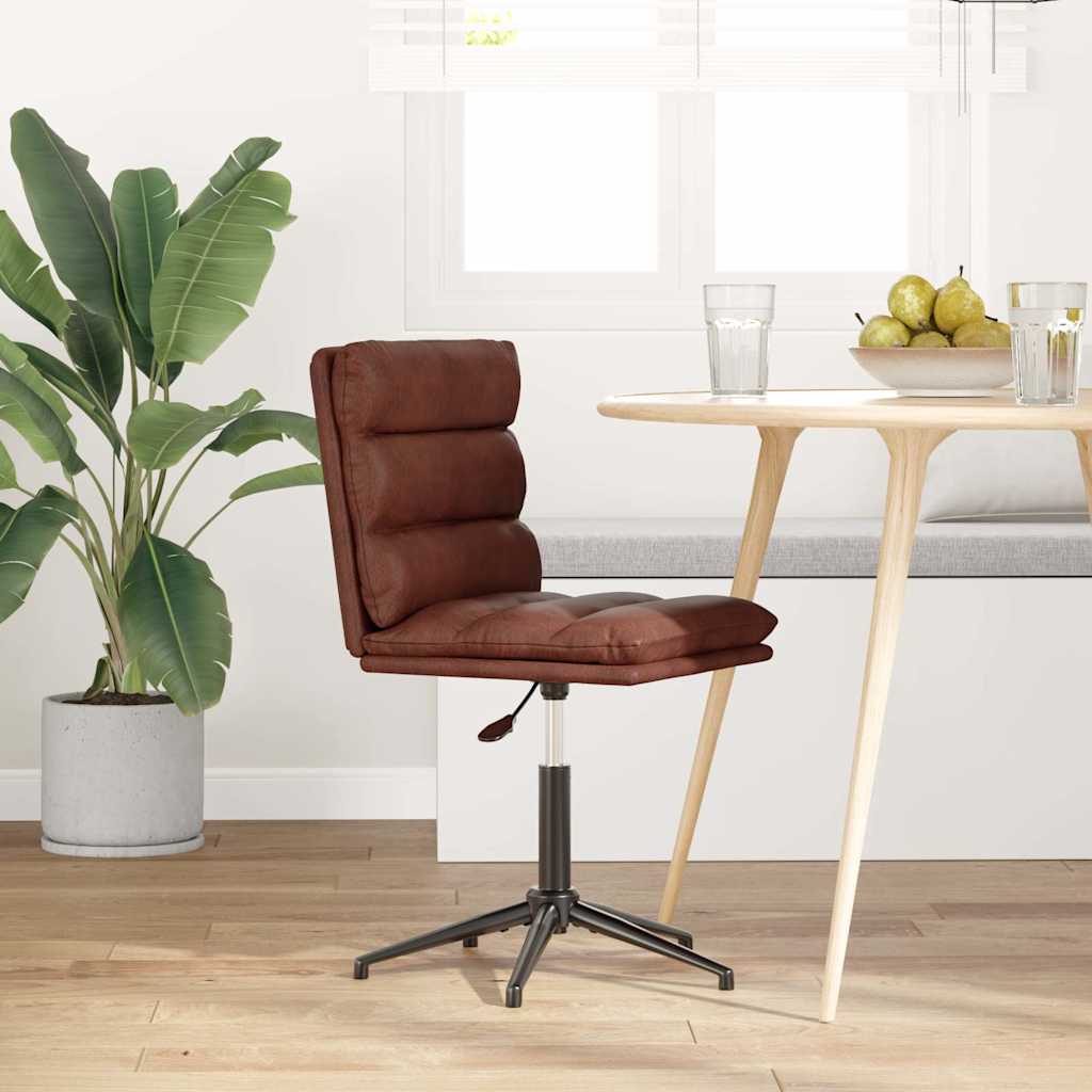 vidaXL Καρέκλα τραπεζαρίας Shiny Brown Faux Leather