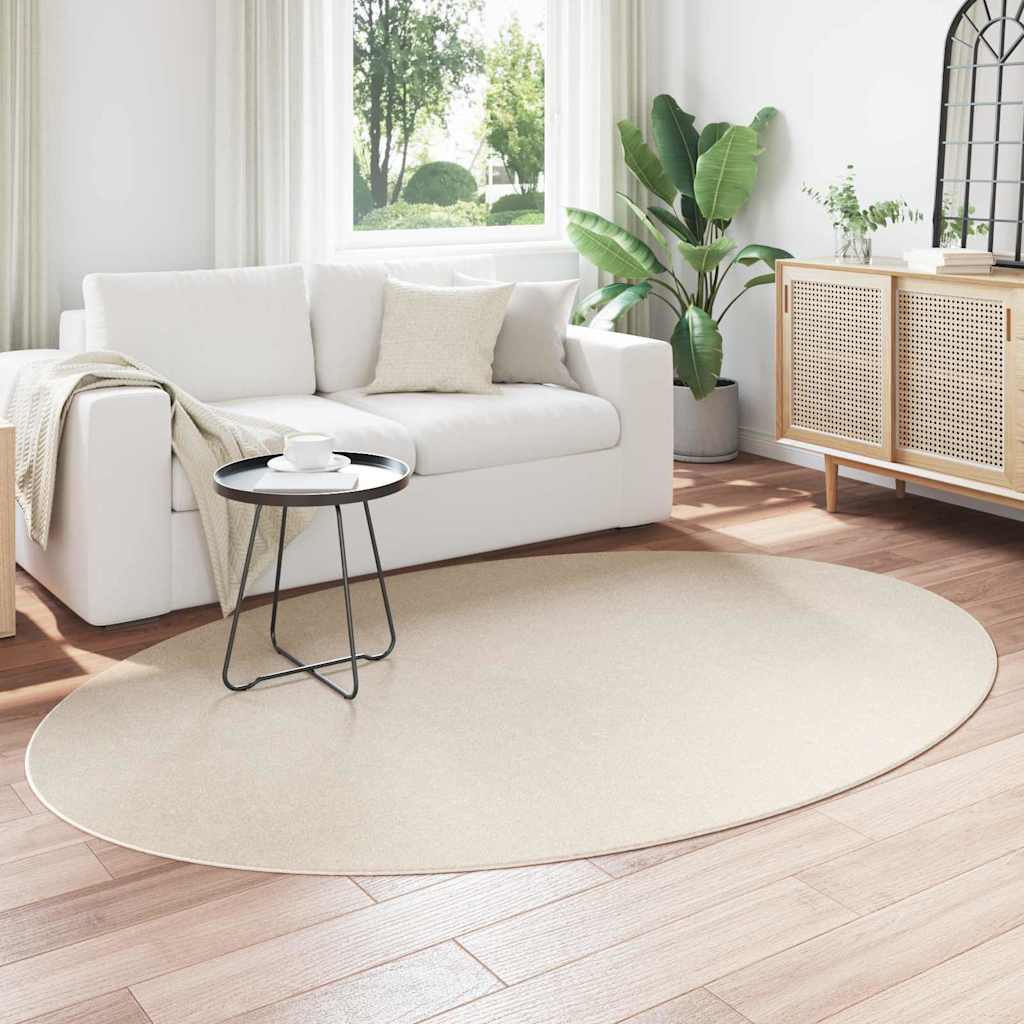 vidaXL Χαλιά χώρου Ωοειδής HUARTE Μπεζ 160 x 230 cm 100% Πολυεστέρας