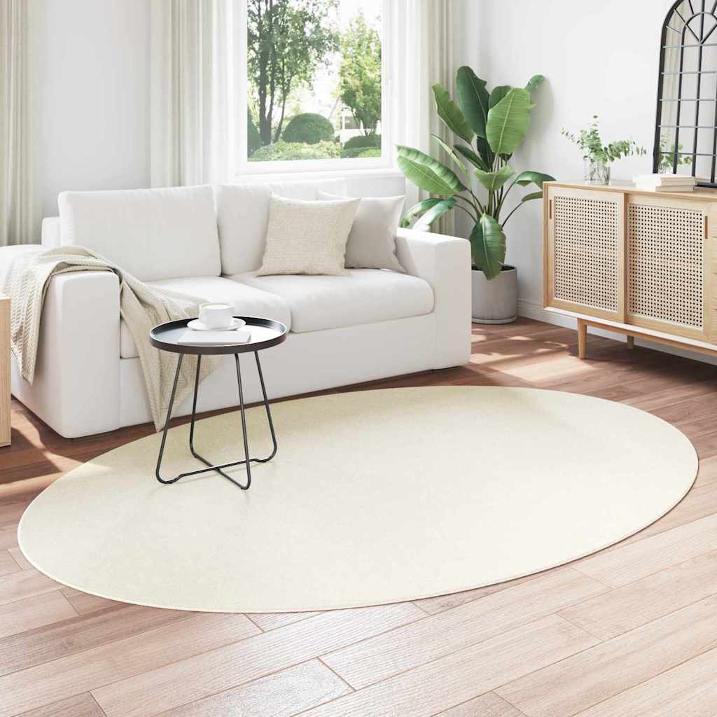 vidaXL Χαλιά χώρου Ωοειδής HUARTE Κρεμ 160 x 230 cm 100% Πολυεστέρας