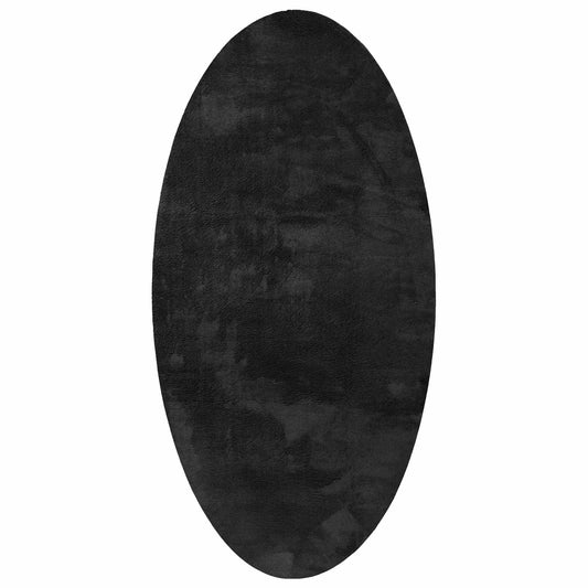 vidaXL Χαλιά χώρου Ωοειδής HUARTE Μαύρο 100 x 200 cm 100% Πολυεστέρας