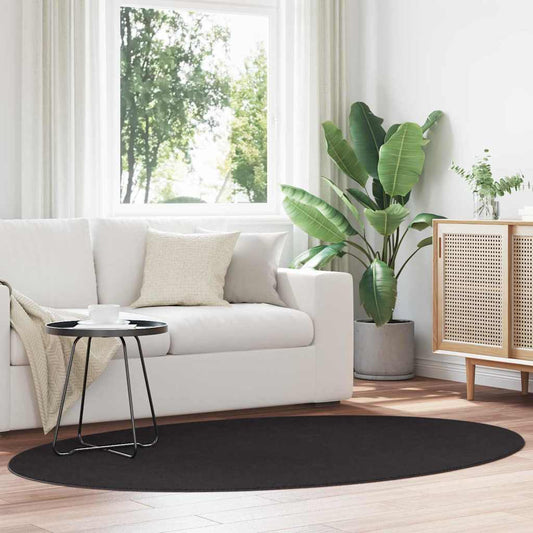vidaXL Χαλιά χώρου Ωοειδής HUARTE Μαύρο 140 x 200 cm 100% Πολυεστέρας