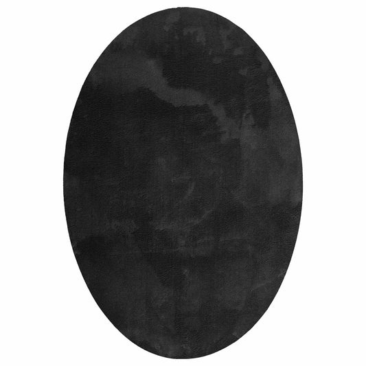 vidaXL Χαλιά χώρου Ωοειδής HUARTE Μαύρο 140 x 200 cm 100% Πολυεστέρας