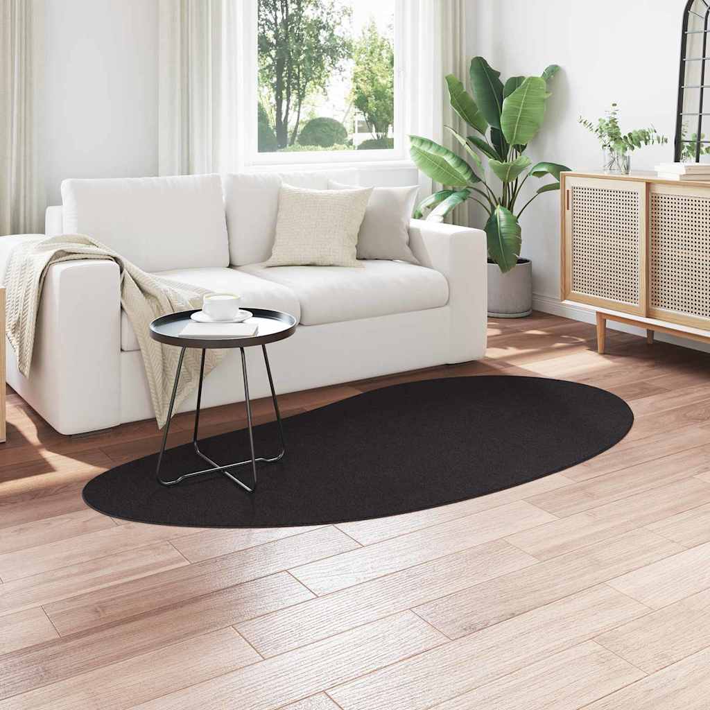 vidaXL Χαλί Μαύρο 100 x 200 cm Μαλλί