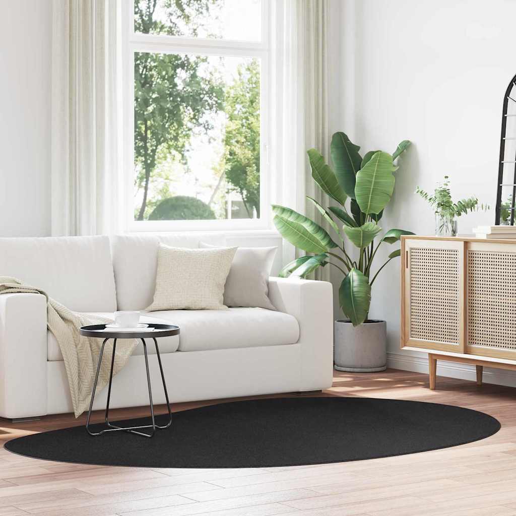 vidaXL Χάλια Μαύρο 160 x 230 cm Μαλλί