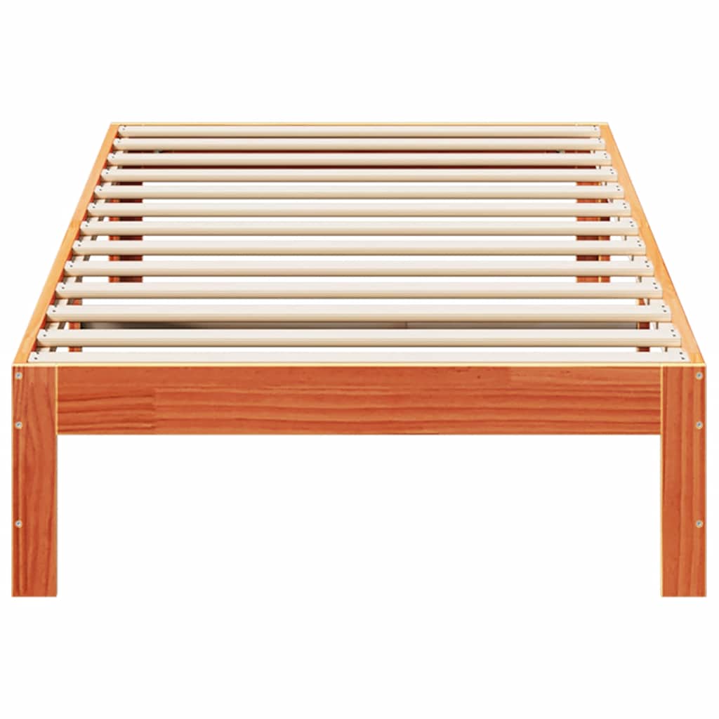 vidaXL Σκελετός Κρεβ. Χωρίς Στρώμα Καφέ 80x200 εκ. Μασίφ Ξύλο Πεύκου
