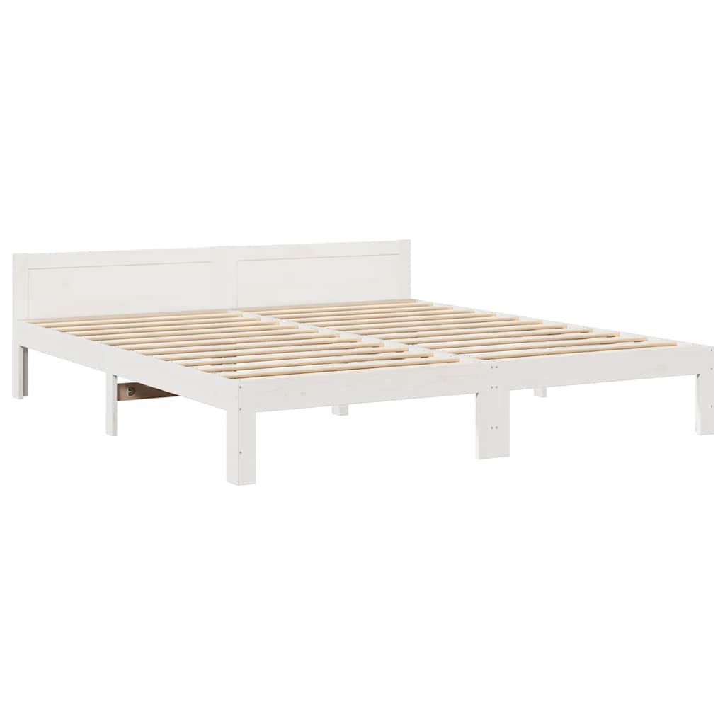 vidaXL Σκελετός Κρεβ. Χωρίς Στρώμα Λευκό 180x200 εκ Μασίφ Πεύκο