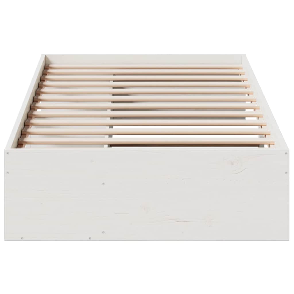 vidaXL Κρεβάτι ημέρας χωρίς στρώμα Λευκό 100x200 cm Στερεό ξύλο πεύκο
