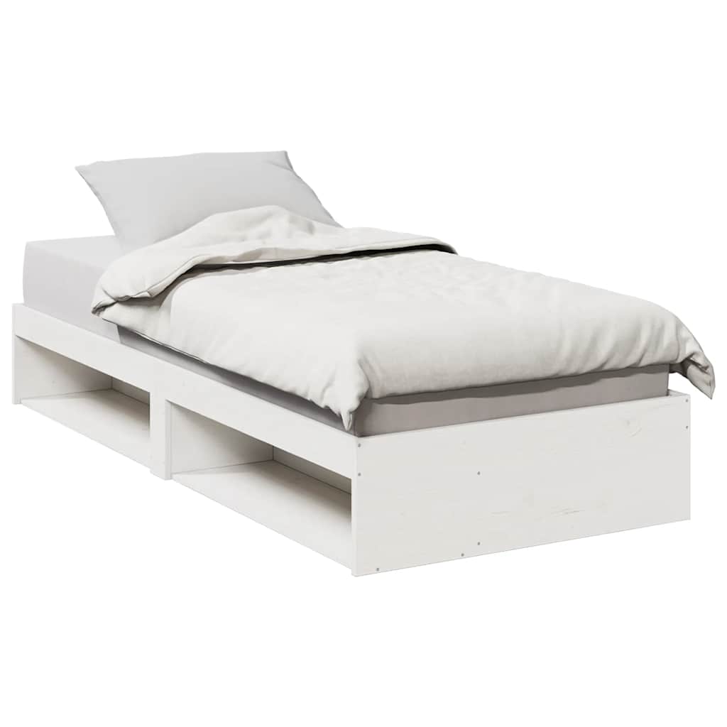 vidaXL Κρεβάτι ημέρας χωρίς στρώμα Λευκό 100x200 cm Στερεό ξύλο πεύκο