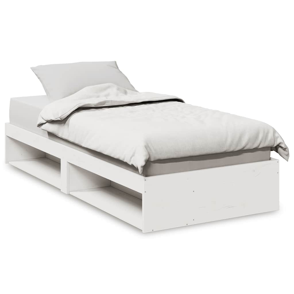 vidaXL Κρεβάτι ημέρας χωρίς στρώμα Λευκό 75x190 cm Στερεό ξύλο πεύκο