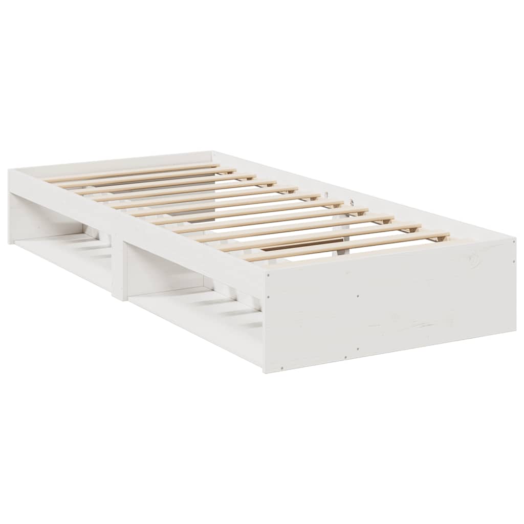 vidaXL Κρεβάτι ημέρας χωρίς στρώμα Λευκό 75x190 cm Στερεό ξύλο πεύκο