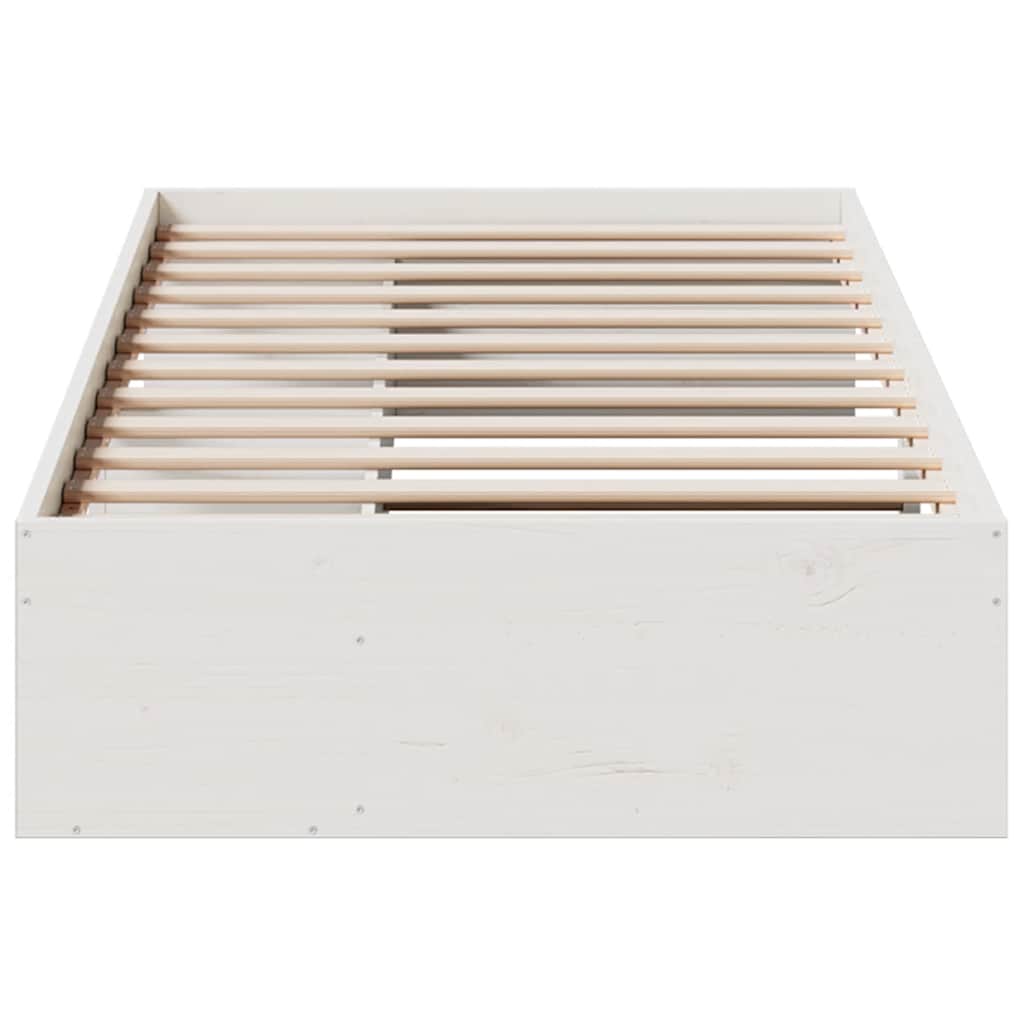 vidaXL Κρεβάτι ημέρας χωρίς στρώμα Λευκό 75x190 cm Στερεό ξύλο πεύκο