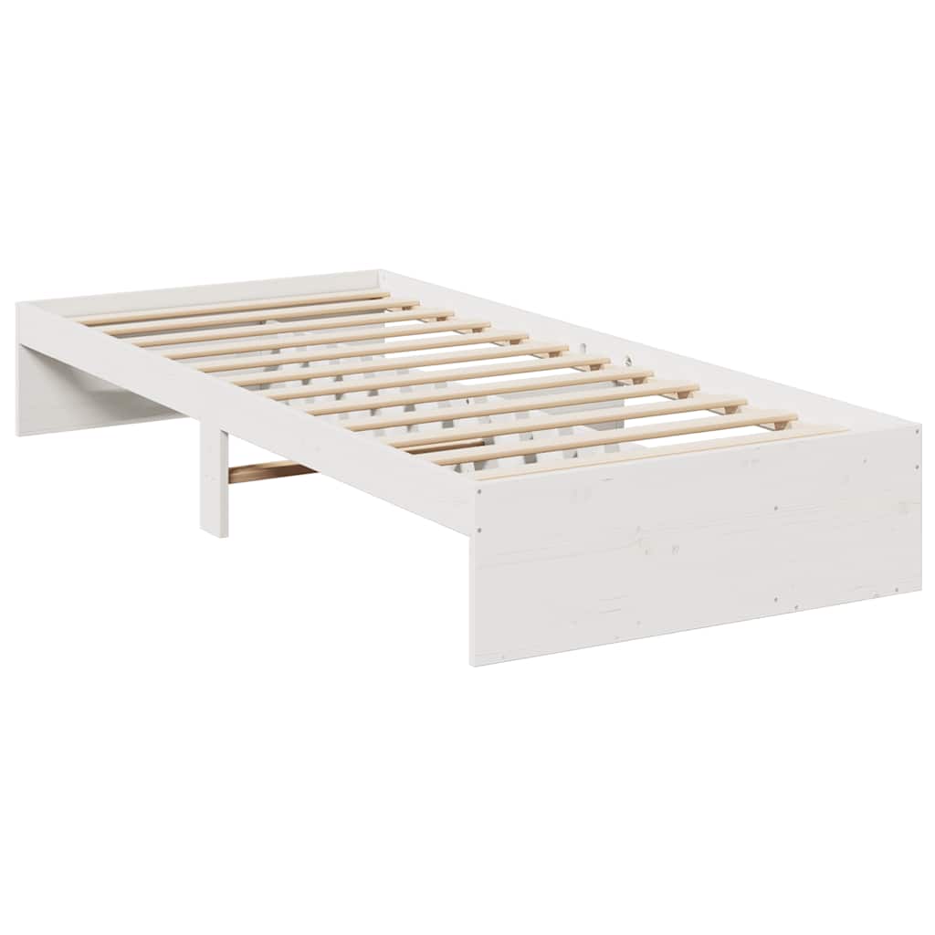 vidaXL Κρεβάτι ημέρας χωρίς στρώμα Λευκό 75x190 cm Στερεό ξύλο πεύκο