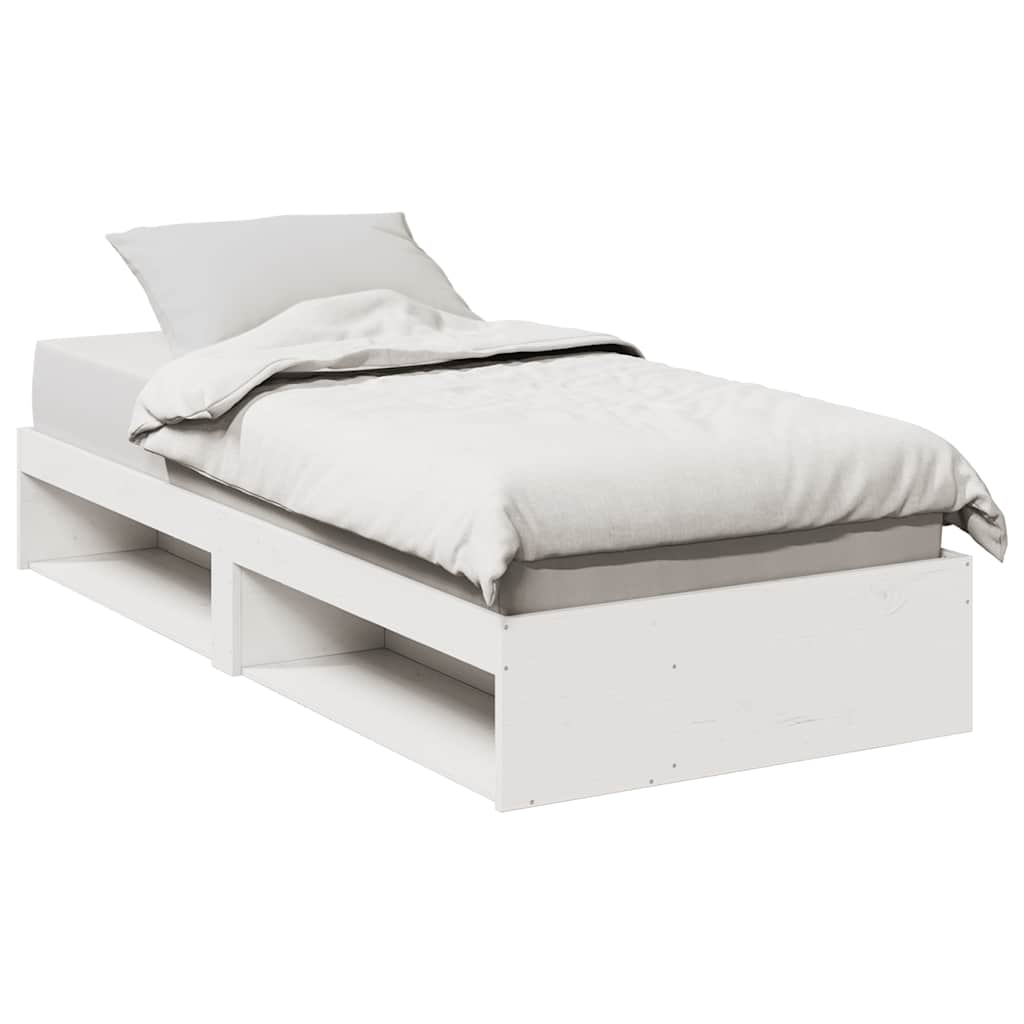 vidaXL Κρεβάτι ημέρας χωρίς στρώμα Λευκό 75x190 cm Στερεό ξύλο πεύκο