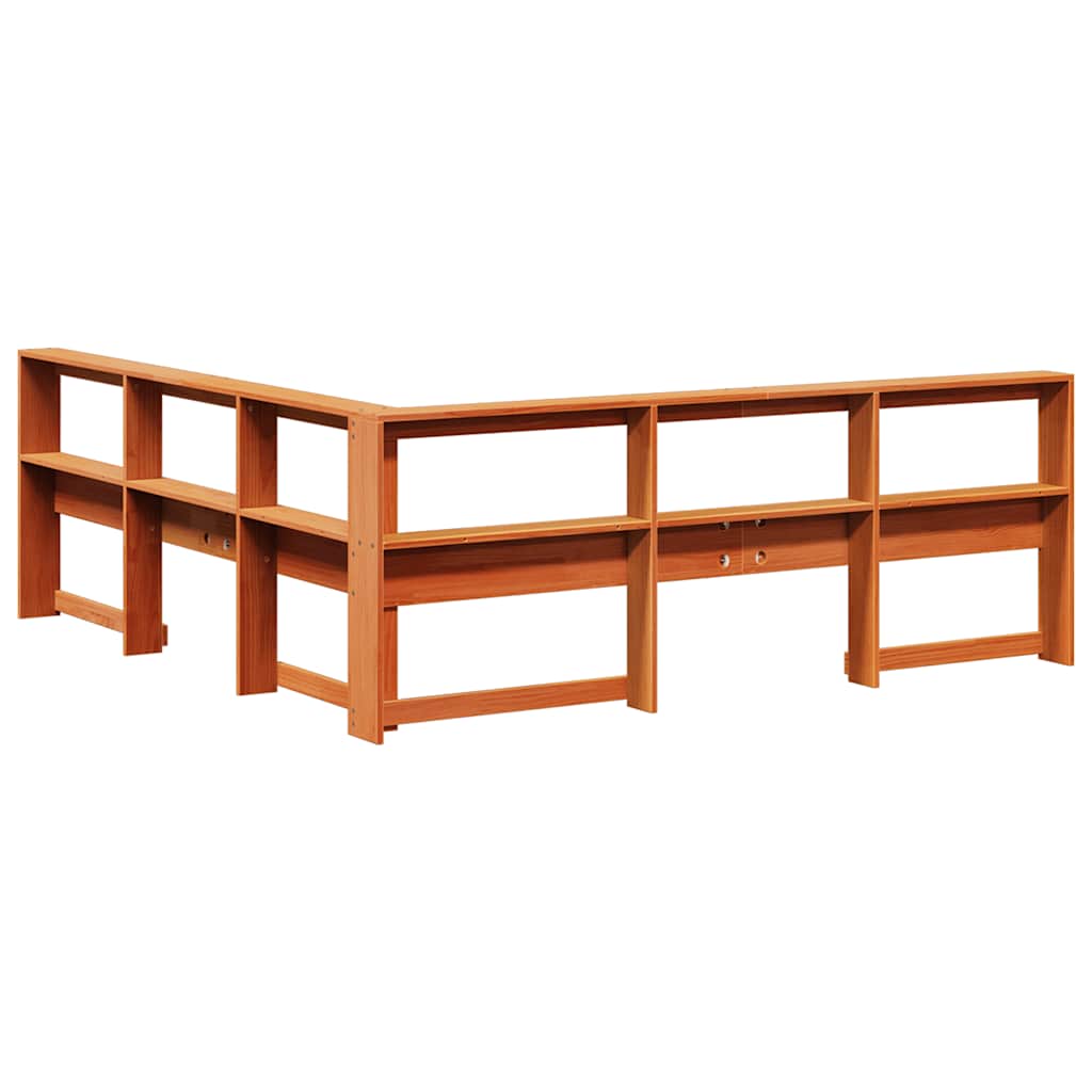 vidaXL βιβλιοθήκη κεφαλάρι σε σχήμα L Καφέ Κεριού 180 εκ. Ξύλο Πεύκου