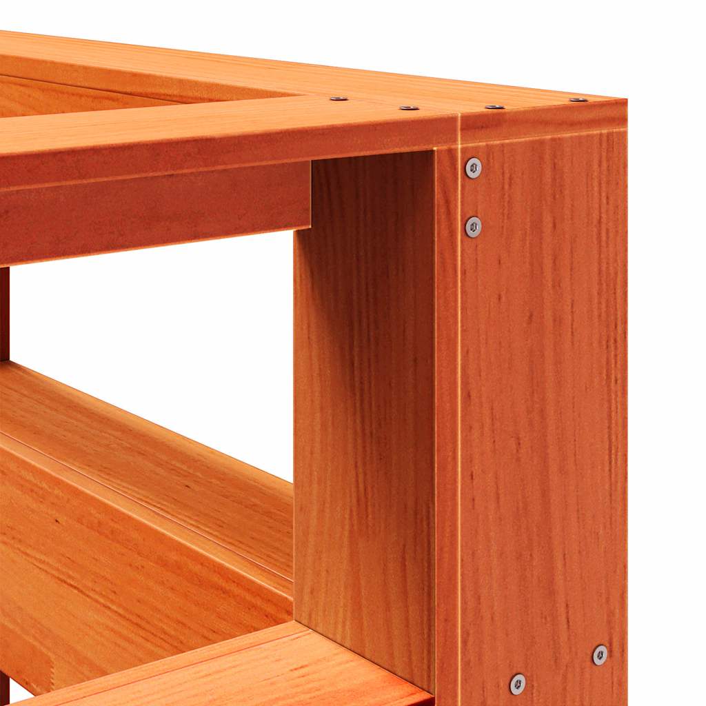 vidaXL βιβλιοθήκη κεφαλάρι σε σχήμα L Καφέ Κεριού 180 εκ. Ξύλο Πεύκου