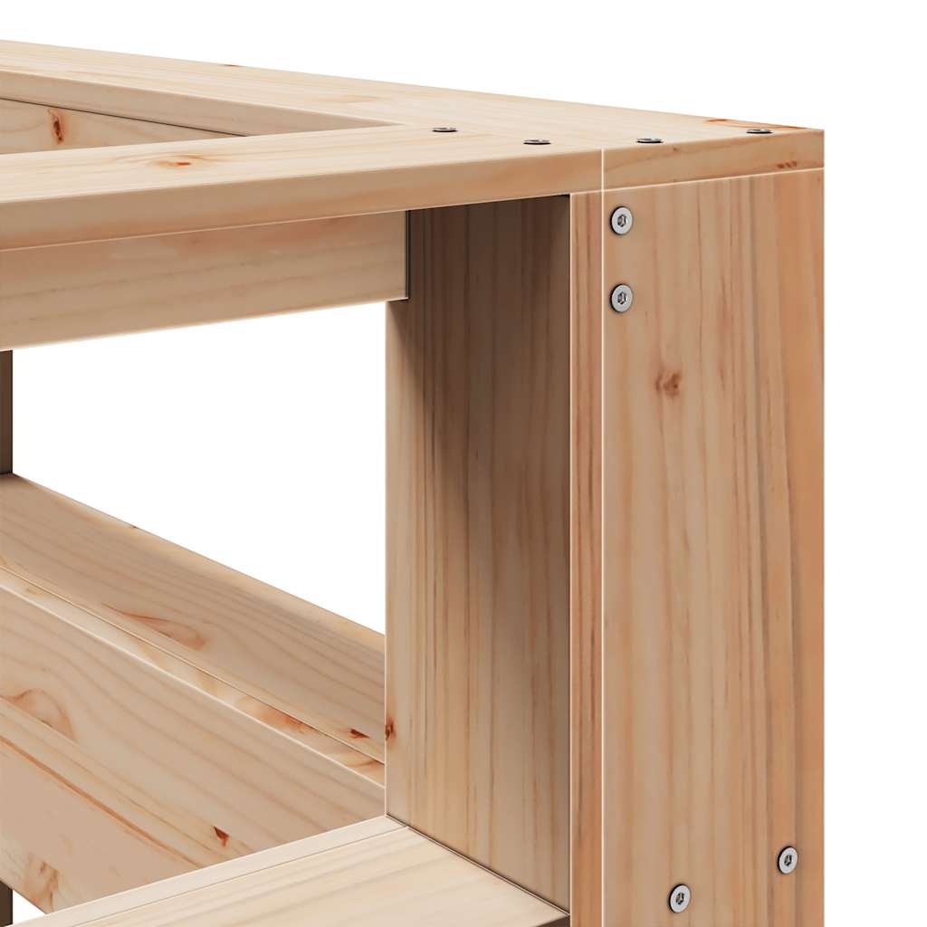 vidaXL βιβλιοθήκη κεφαλάρι σε σχήμα L 150 εκ. Ξύλο Πεύκου