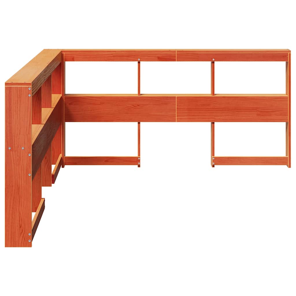 vidaXL βιβλιοθήκη κεφαλάρι σε σχήμα L Καφέ Κεριού 150 εκ. Ξύλο Πεύκου