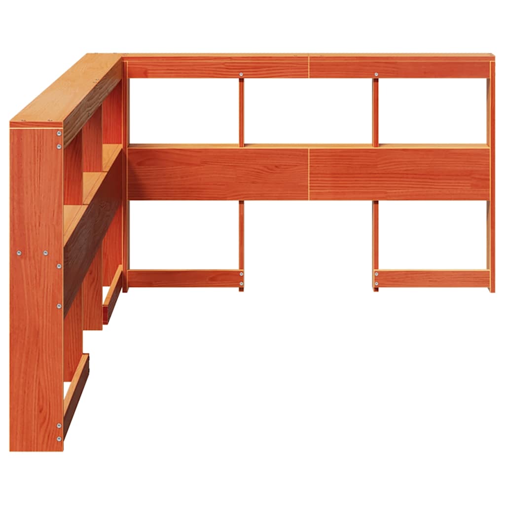 vidaXL βιβλιοθήκη κεφαλάρι σε σχήμα L Καφέ Κεριού 120 εκ. Ξύλο Πεύκου