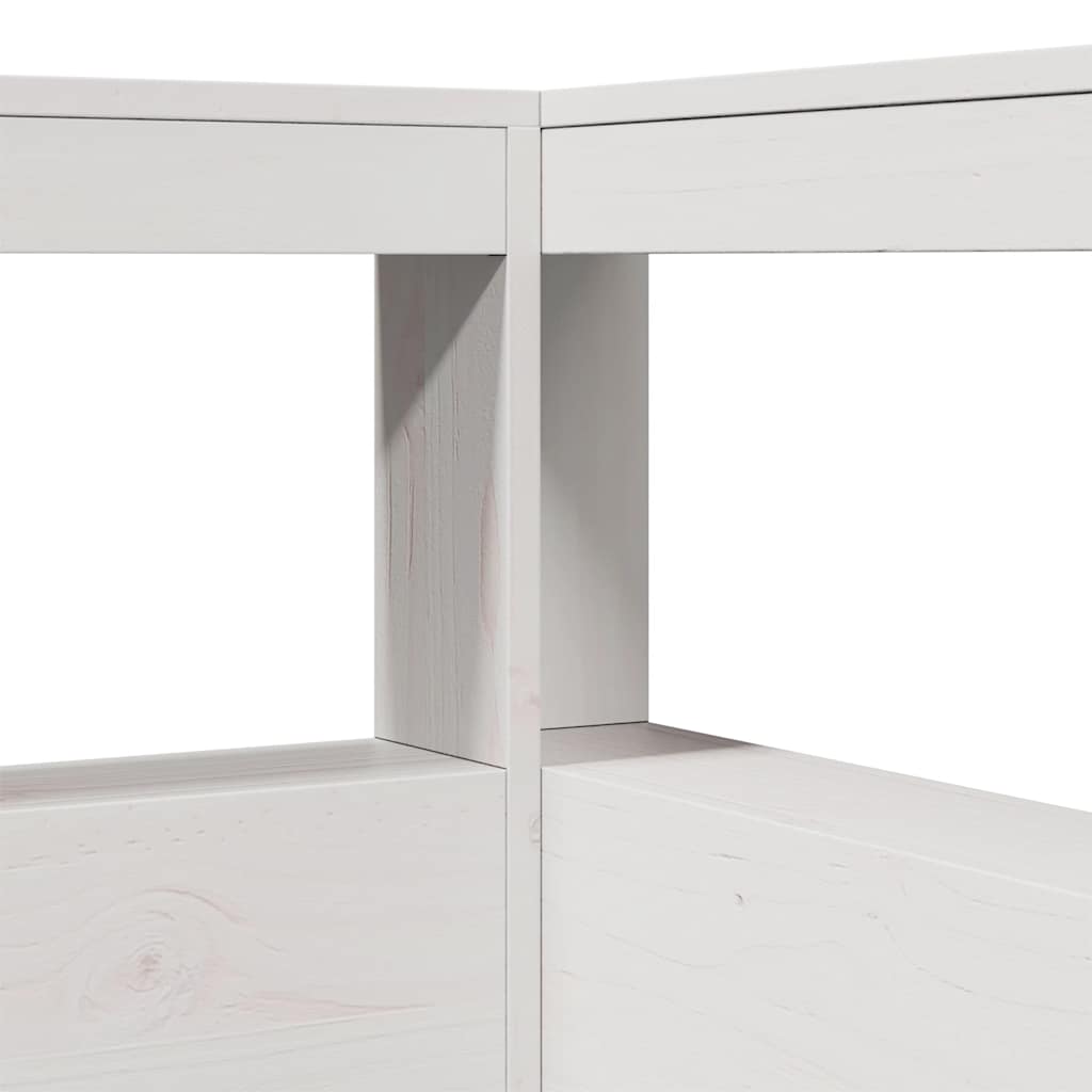 vidaXL βιβλιοθήκη κεφαλάρι σε σχήμα L Λευκό 90 εκ. Ξύλο Πεύκου