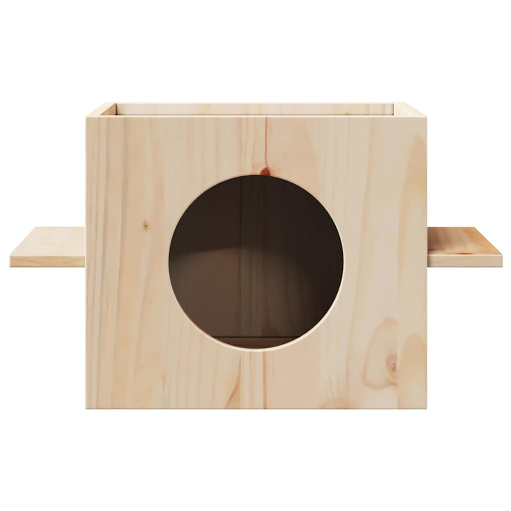 vidaXL Σπίτι για γάτες 51x35x30 cm από μασίφ ξύλο πεύκο
