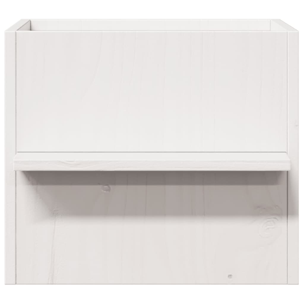 vidaXL σπιτάκι για γάτες λευκό 51x35x30 cm από μασίφ ξύλο πεύκο