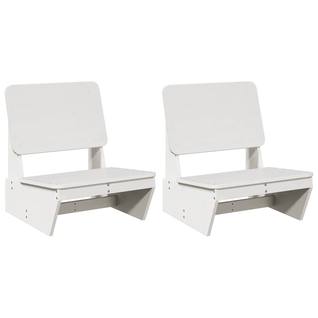 vidaXL Καρέκλες κήπου 2 τεμάχια Λευκό 60x64x70,5 cm Ξύλο πεύκο μασίφ