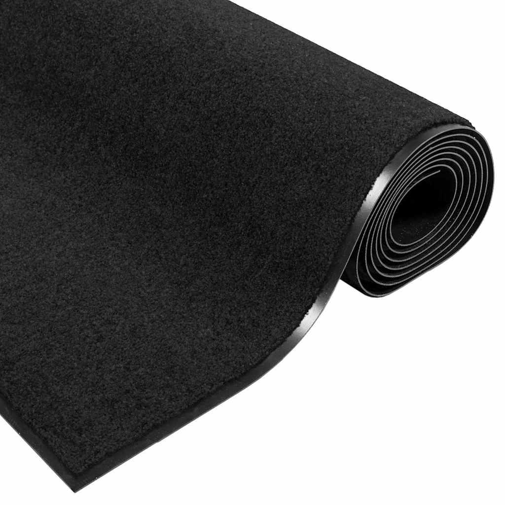 vidaXL Χαλάκι Εξώπορτας Άλλο Μαύρο 120 x 300 cm Πολυαμίδιο και PVC