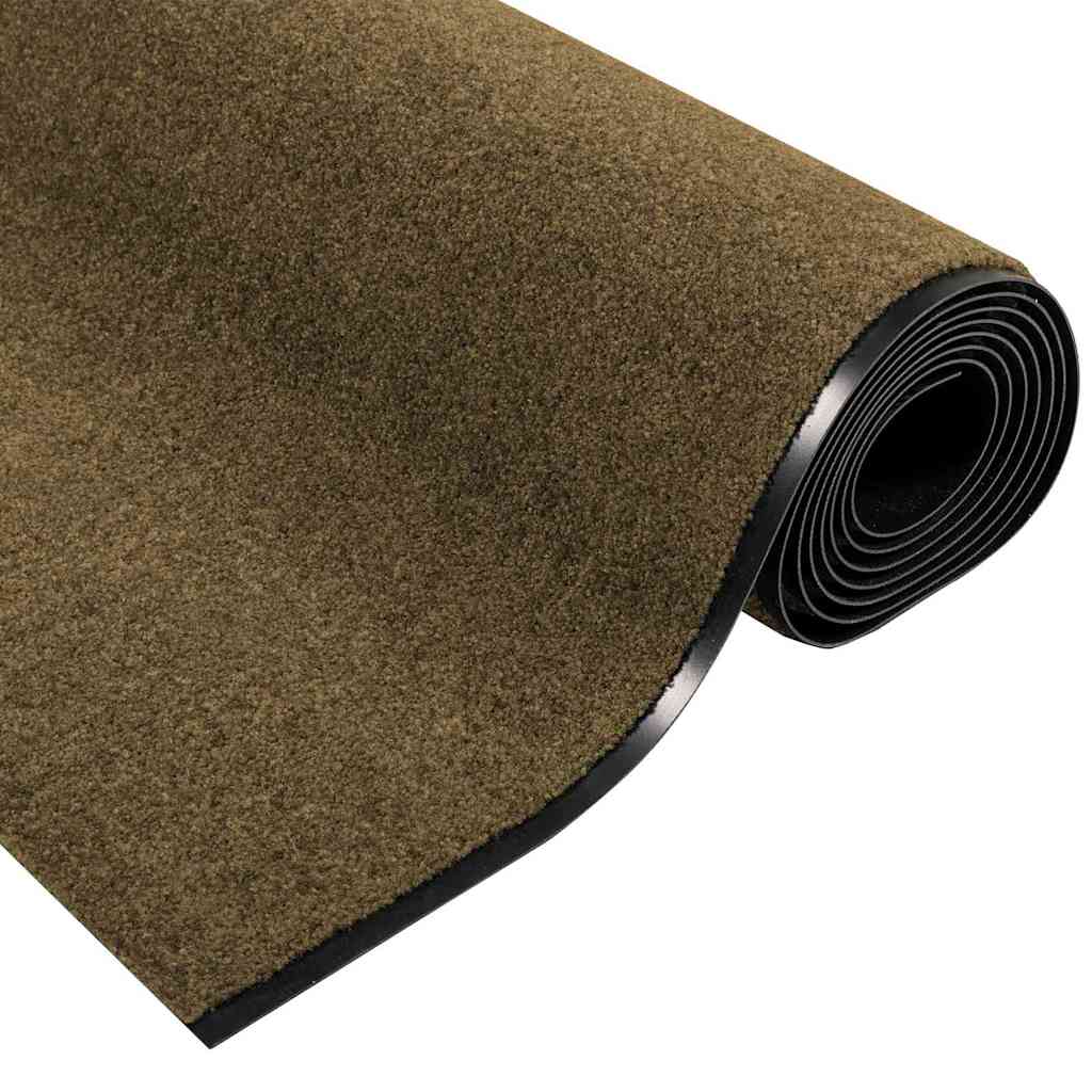 vidaXL Χαλάκι Εξώπορτας Καφέ και Μαύρο 120 x 400 cm Πολυαμίδιο και PVC
