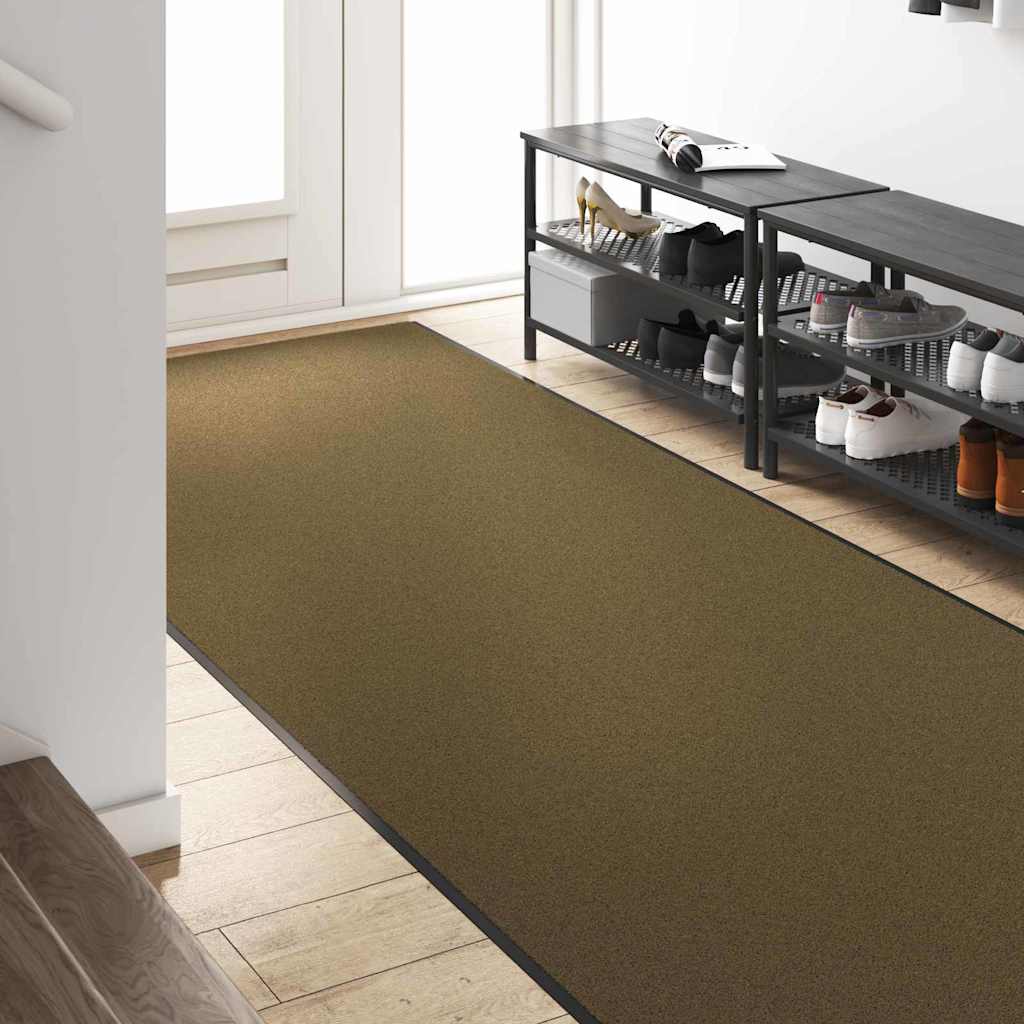 vidaXL Χαλάκι Εξώπορτας Καφέ και Μαύρο 120 x 400 cm Πολυαμίδιο και PVC