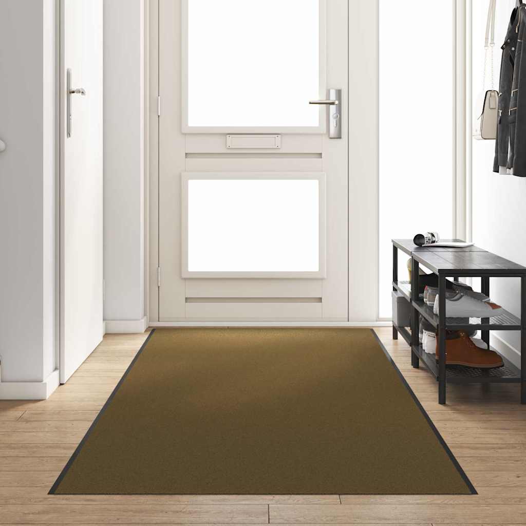 vidaXL Χαλάκι Εξώπορτας Καφέ και Μαύρο 120 x 400 cm Πολυαμίδιο και PVC
