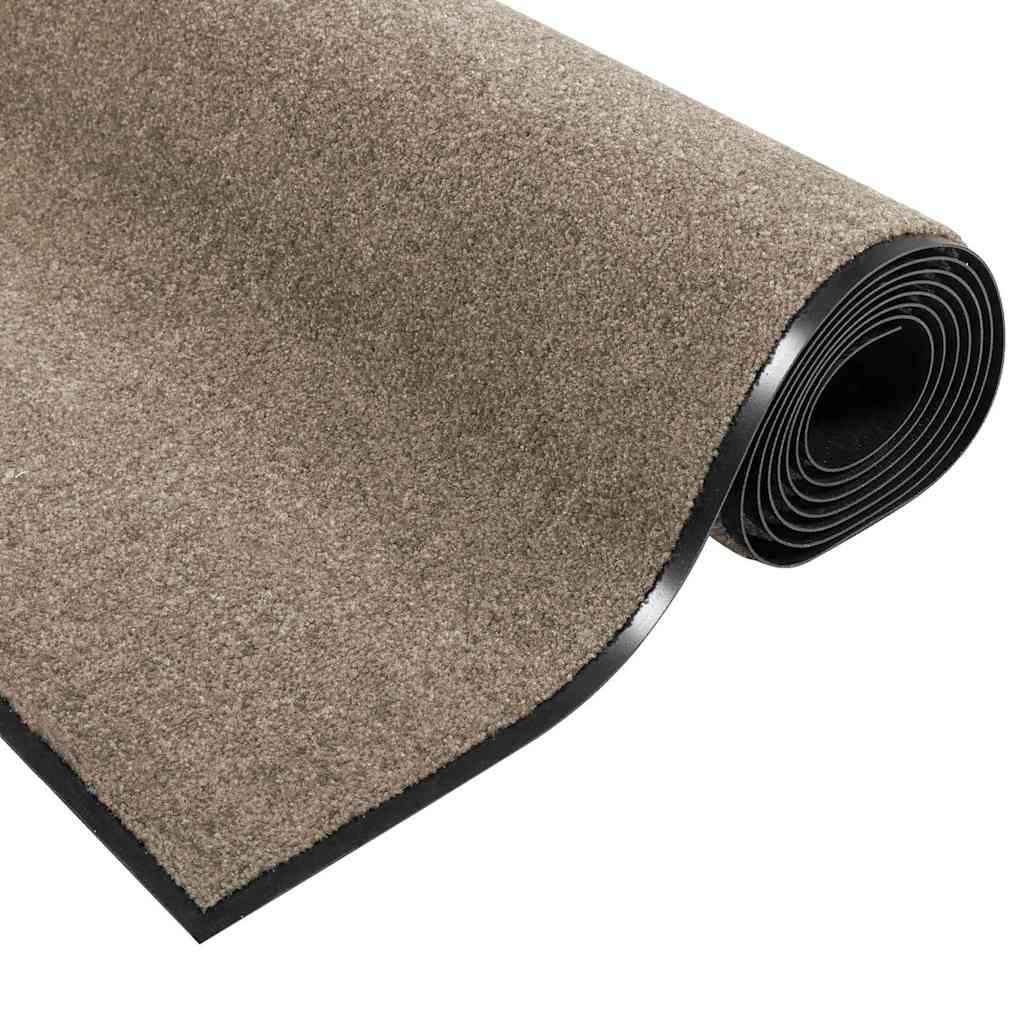 vidaXL Χαλάκι Εξώπορτας Άλλο Μπεζ και Μαύρο 90 x 150 cm