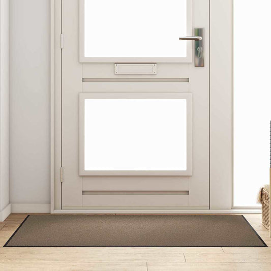 vidaXL Χαλάκι Εξώπορτας Άλλο Μπεζ και Μαύρο 90 x 150 cm