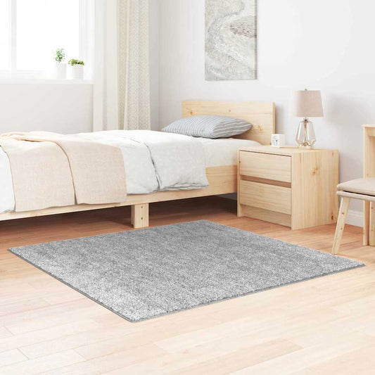 vidaXL Αντιολισθητικό Σαγκί Χαλάκι Γκρι 120 x 120 cm PP