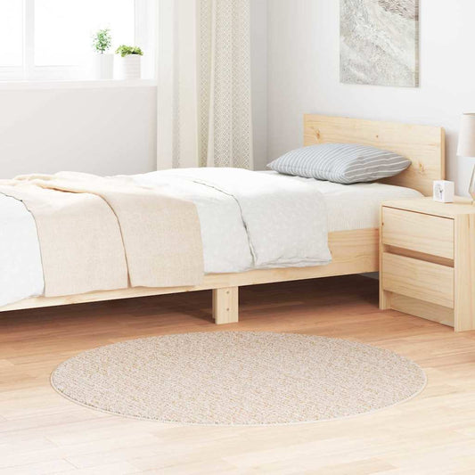 vidaXL Αντιολισθητικό Σαγκί Χαλάκι Κρεμ 120 x 120 cm PP
