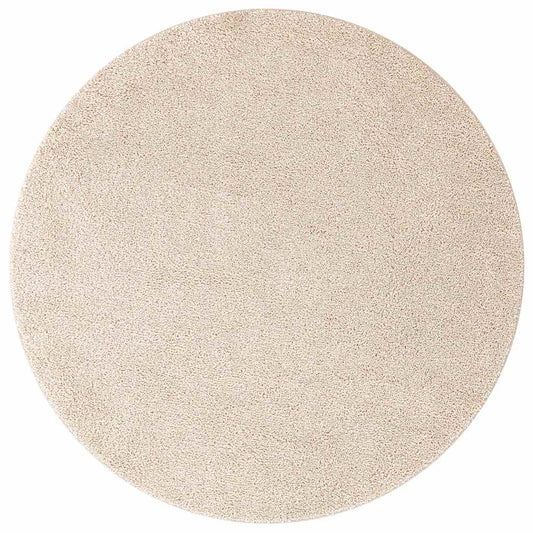 vidaXL Αντιολισθητικό Σαγκί Χαλάκι Κρεμ 160 x 160 cm PP