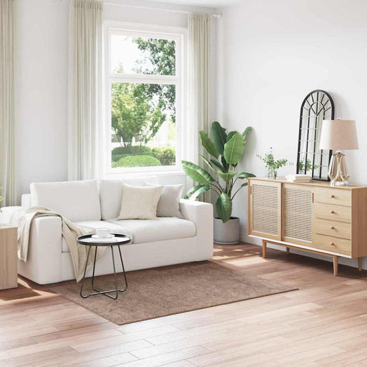 vidaXL Αντιολισθητικό Σαγκί Χαλάκι Καφέ 120 x 170 cm PP