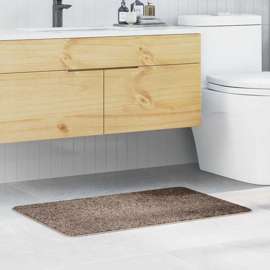 vidaXL Αντιολισθητικό μαξιλάρι μπάνιου Καφέ 60 x 90 cm PP