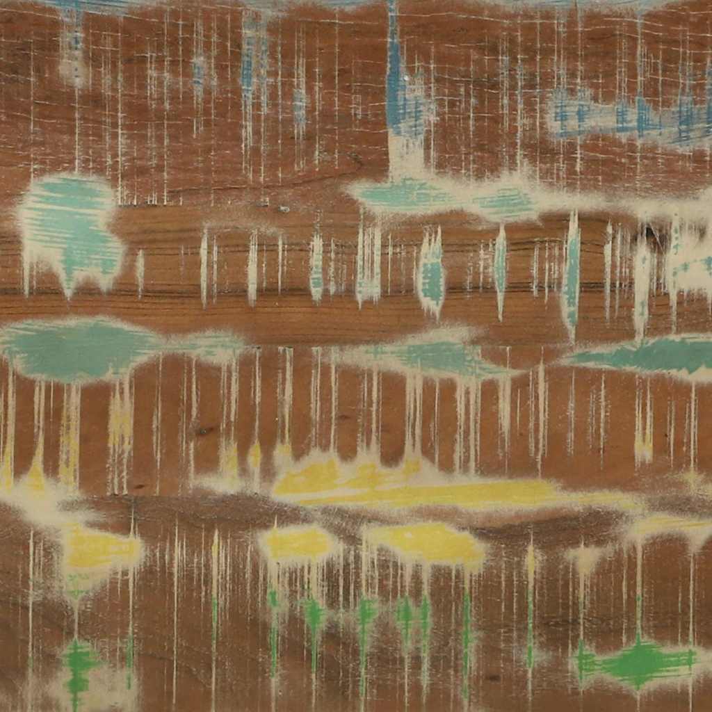 vidaXL Ένθετα τραπέζια Καφέ και μαύρο Μασίφ ανακυκλωμένο ξύλο