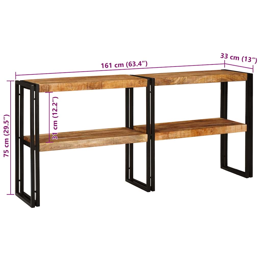 vidaXL Τραπέζι κονσόλας Καφέ 160 x 33 x 75 εκ. Στερεό ξύλο μάνγκο