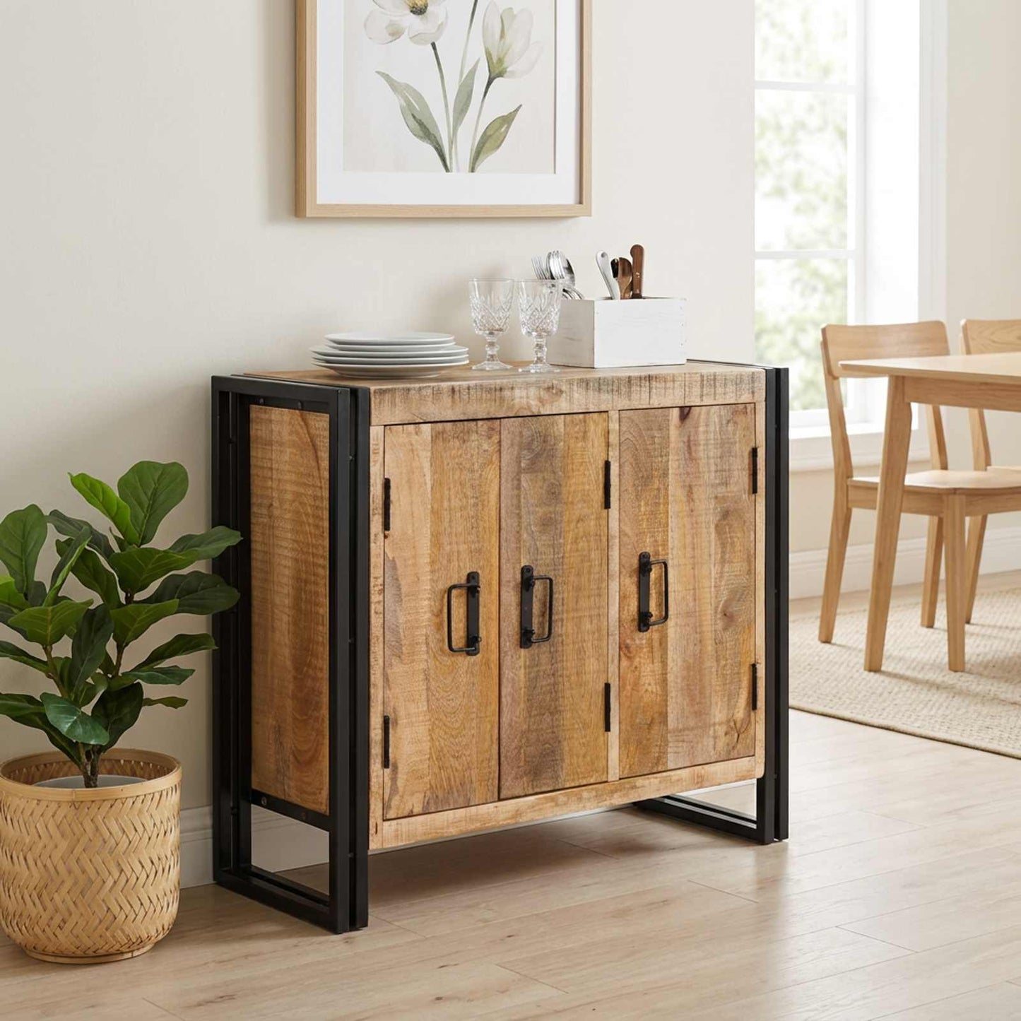 vidaXL Πλαϊνό γραφείο Καφέ 80 x 33 x 70 εκ. Μασίφ ξύλο μάνγκο
