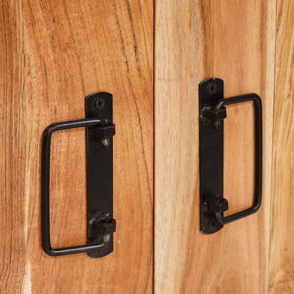 vidaXL Πλευρικό με Πόρτες Καφέ Μασίφ ξύλο ακακίας και μέταλλο