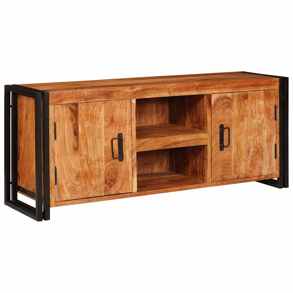 vidaXL Ντουλάπι TV με ράφι Καφέ 120 x 33 x 50 εκ Μασίφ ξύλο ακακίας